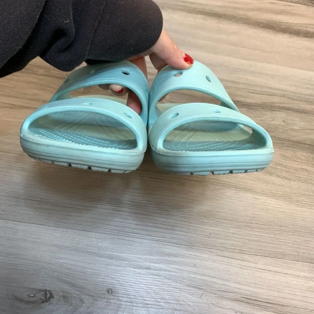 Crocs Classic 206761 Two-Strap Sandals Slides‎ Light Blue Mens 4  Womens 6